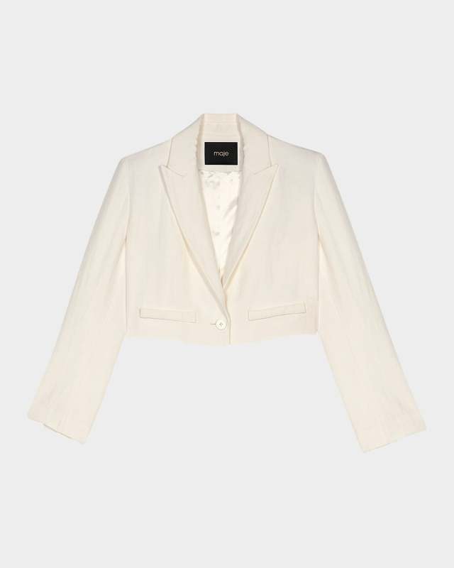 Vitali Cropped Linen-Blend Blazer